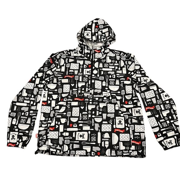 Johnny Cupcakes Packable Hooded Zip Windbreaker, Kitchen Pattern, L - Picture 10 of 10